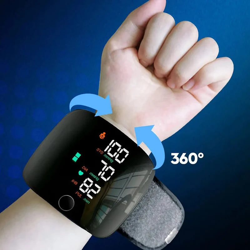 Fireurus Digital Wrist Blood Pressure Monitor – Rechargeable Heart Rate & BP Monitor for Home Use