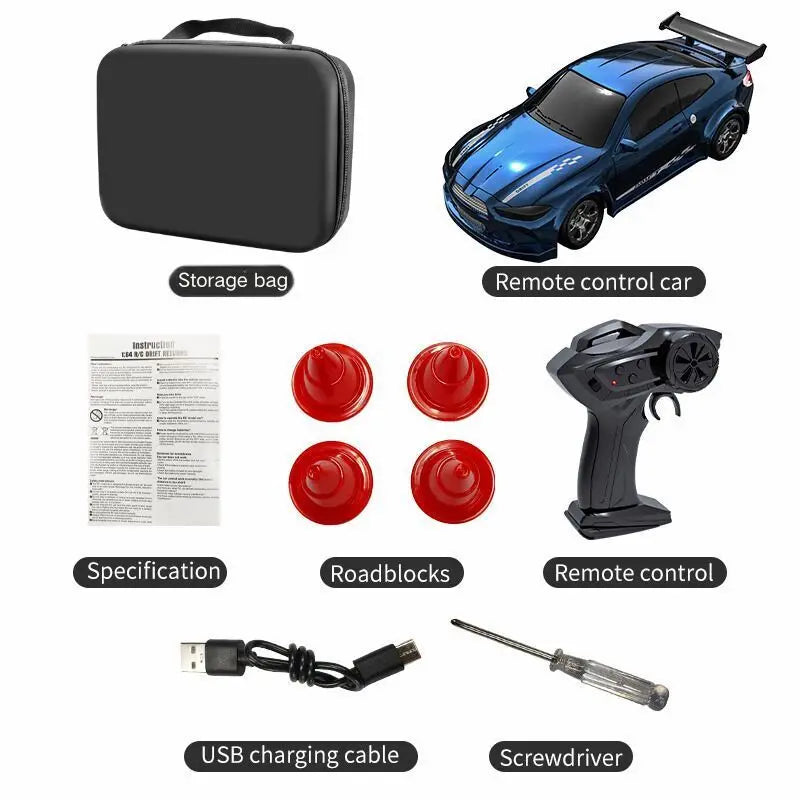 Teranty 1:64 Scale 4CH Remote Control Car | 30m Range 4WD Drift RC Car with 20min Playtime | Ready-to-Go Mini Electric Car for Kids & Adults