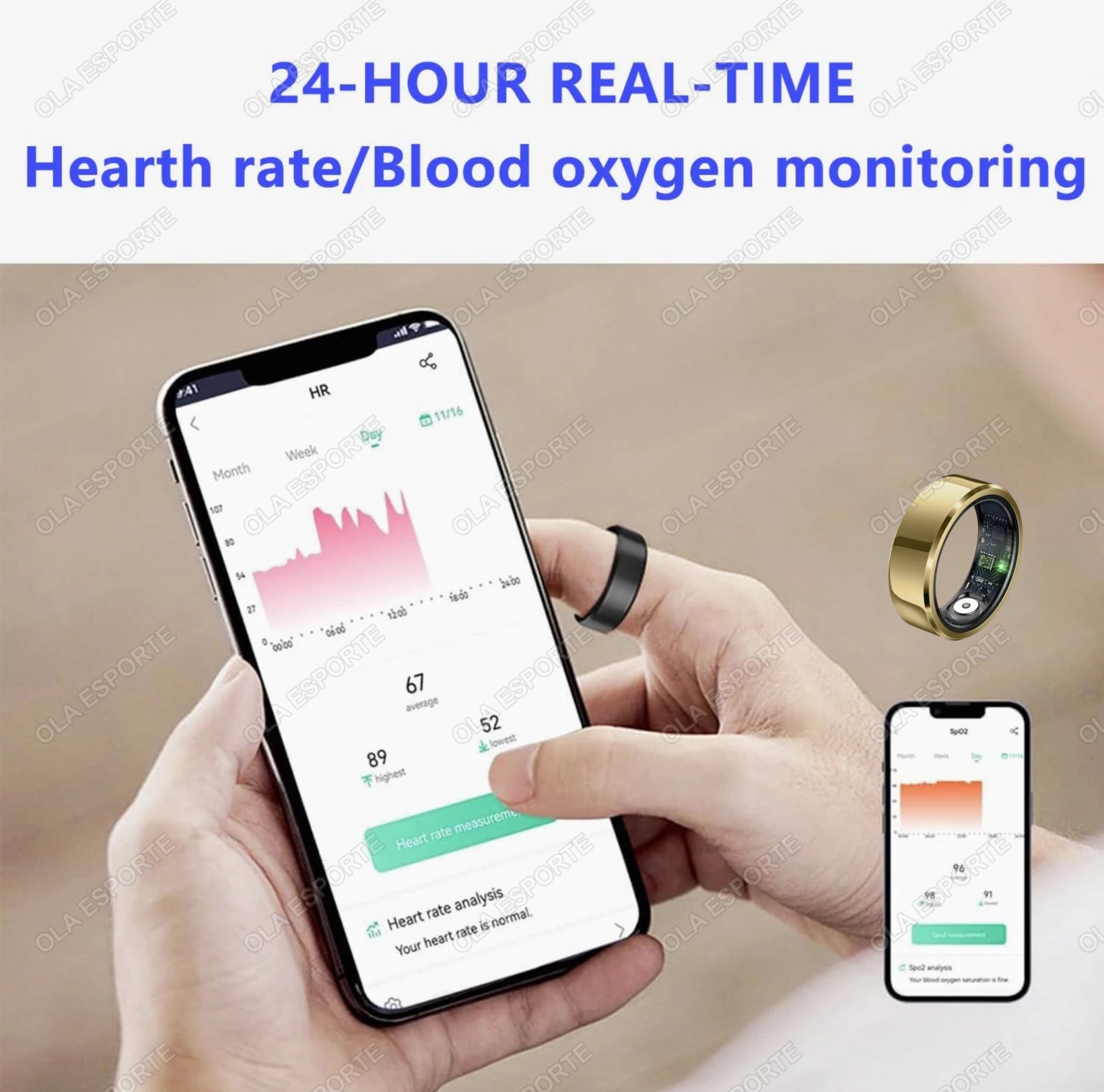 Ola Esporte Smart Health Ring – Fitness, Sleep & Heart Rate Tracker Waterproof 5ATM