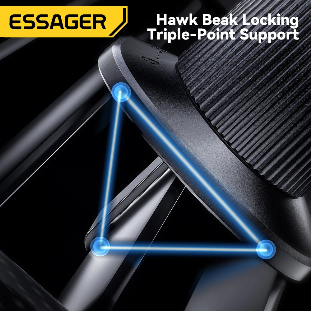 Essager Magnetic Wireless Car Charger 15W – RGB Seven-Color Fast Charging Phone Holder Mount for iPhone 15/14/13 & Android