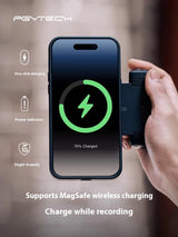 PGYTECH MagCam Mobile Phone Camera Handle – 3000mAh Bluetooth Remote Grip with MagGlow Magnetic Fill Light for Smartphones