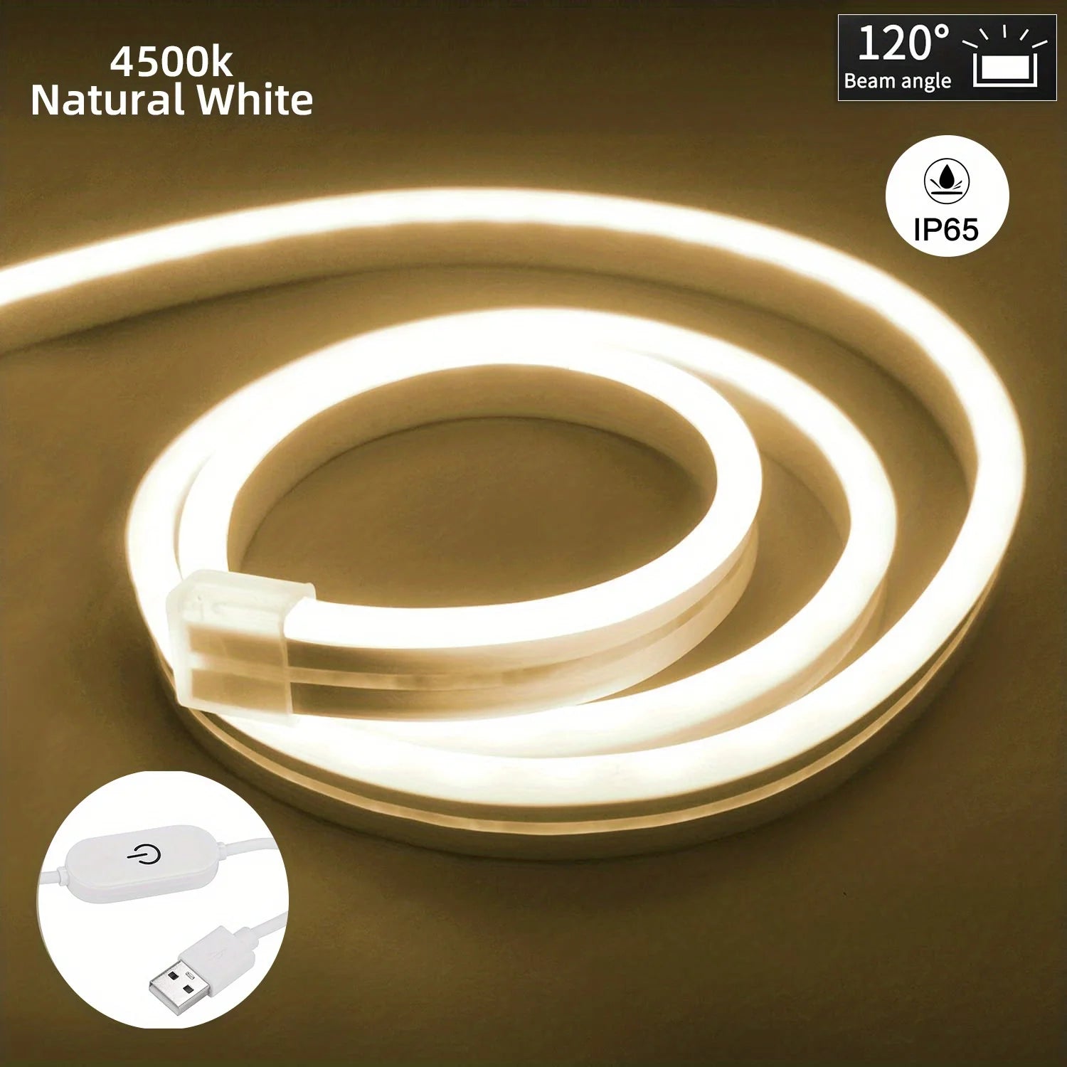 Saimili USB LED Neon Strip Light – Dimmable Touch Sensor Waterproof Flexible Silicone Light for Room & Outdoor Decor