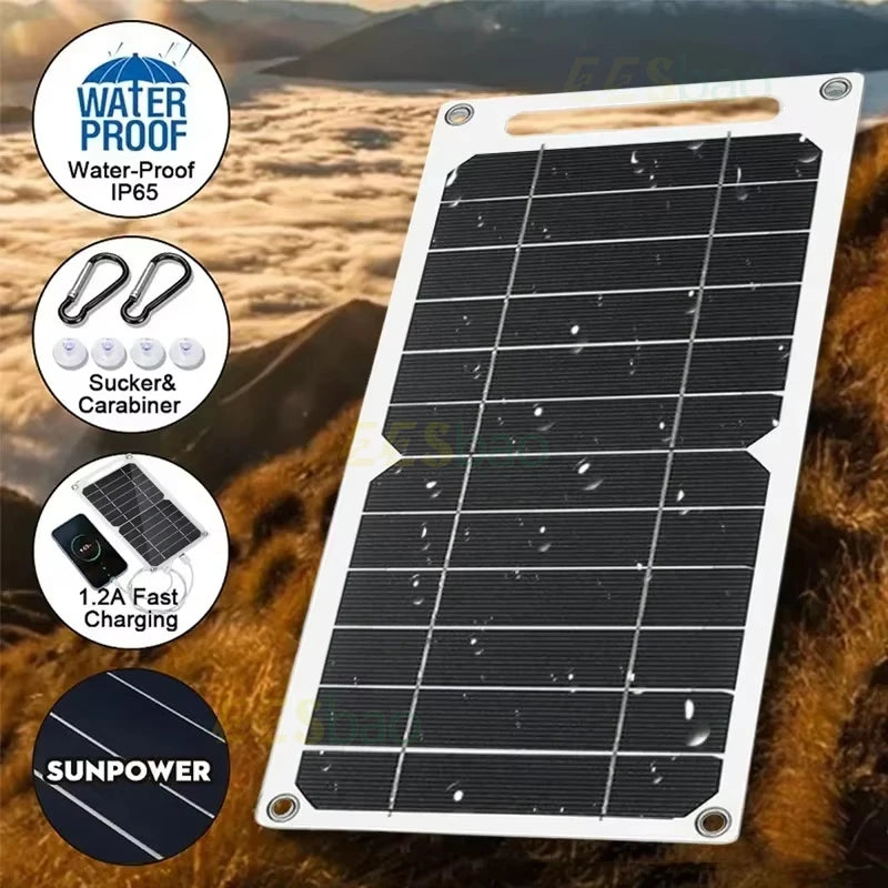 EESBAO 35W Portable Solar Charger | QC3.0 USB Fast Charging Panel for iPhone & Android | Emergency Power for Camping & Outdoor Use