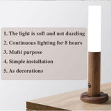 Auto LED Wireless Magnetic Night Light with PIR Motion Sensor – USB Rechargeable Wood Lamp for Hallways, Cabinets & Bedrooms