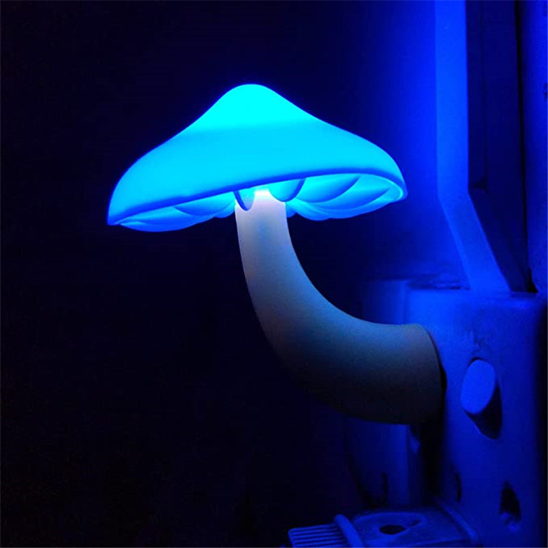 LED Mushroom Night Light with Smart Light Sensor – Warm White Wall Plug Lamp for Bedroom & Home Décor (AU Plug)