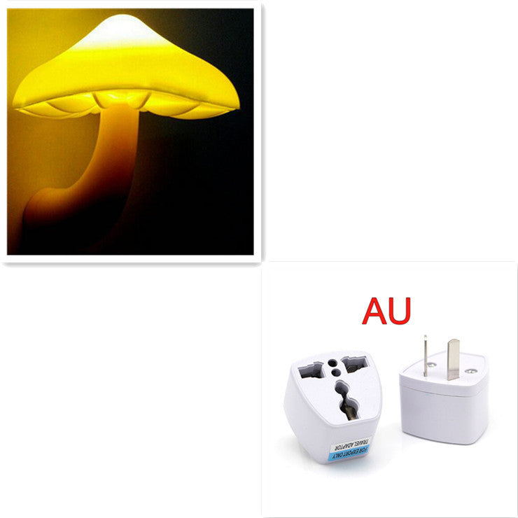 LED Mushroom Night Light with Smart Light Sensor – Warm White Wall Plug Lamp for Bedroom & Home Décor (AU Plug)