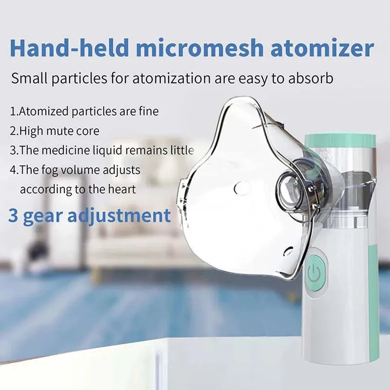 LINGKUN Portable Mesh Nebulizer – Silent Handheld Asthma Inhaler for Adults & Children