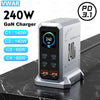 240W GaN Fast Charging Station 6-Port USB-C PD 3.1 Charger for MacBook, iPhone, Samsung & Laptops