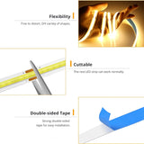 Saimili COB LED Strip Light 5V USB – Touch Dimmable Flexible Tape for TV Backlight, Mirror & Room Decor