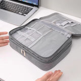 3-Layer Folding Storage Organizer | Multi-Purpose Oxford Cloth Organizer for Bathroom, Travel & Home | 27x20cm Rectangular Storage Box with Partitions