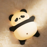 Cute Panda LED Night Light – Rechargeable Soft Silicone Lamp with Color Changing Light