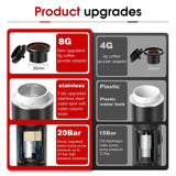 DENOKIN Portable Espresso Machine 3-in-1 | 20 Bar Pressure with Heating Function, Compatible with Ground Coffee & Capsules | USB-C Rechargeable for Travel, Camping & Home