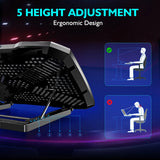 COOLCOLD F2PLUS Laptop Cooling Pad 5-Fan Adjustable Laptop Cooler Stand for 12–17 Inch Laptops