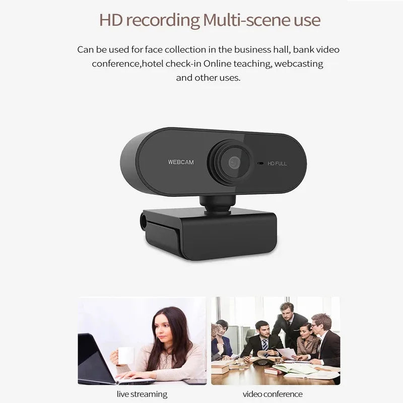 1080P HD USB Webcam with Microphone – Auto Focus Full HD Camera for PC, Laptop & Streaming