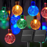 GASISTER 10m Solar String Lights with 60 LED Crystal Globes | IP65 Waterproof 8 Modes Outdoor Fairy Lights for Garden, Patio & Holiday Decor