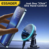 Essager Magnetic Wireless Car Charger 15W – RGB Seven-Color Fast Charging Phone Holder Mount for iPhone 15/14/13 & Android