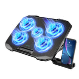 COOLCOLD F2PLUS Laptop Cooling Pad 5-Fan Adjustable Laptop Cooler Stand for 12–17 Inch Laptops