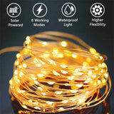 LED Solar Garden Fairy String Lights | Waterproof Outdoor Twinkle Lights for Christmas, Patio & Parties