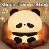 Cute Panda LED Night Light – Rechargeable Soft Silicone Lamp with Color Changing Light