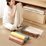 Reusable Vacuum Storage Bags with Hand Pump – Space Saving Clothes & Blanket Organizer
