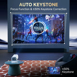 P30 Pro Smart Mini Projector – Android 14 WiFi6 & Bluetooth 5.0 Portable 4K Home Theater Projector (1280×720P)