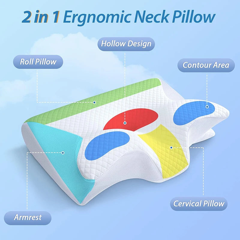 Ergonomic Memory Foam Neck Support Pillow – Anti-Snore Wedge Cushion for Better Sleep