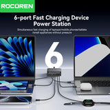 200W GaN Desktop Charging Station - 5-Port Fast Charger with PD 3.0, QC 4.0 & Huawei SuperCharge | Compatible with Laptop, Phone, Tablet & More