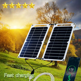 EESBAO 35W Portable Solar Charger | QC3.0 USB Fast Charging Panel for iPhone & Android | Emergency Power for Camping & Outdoor Use