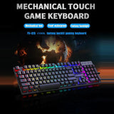 kebidumei 104-Key Mechanical Feel Wired Keyboard | 3-Color Backlit USB Gaming Keyboard with Floating Keycaps & Water-Resistant Design for Desktop/Laptop