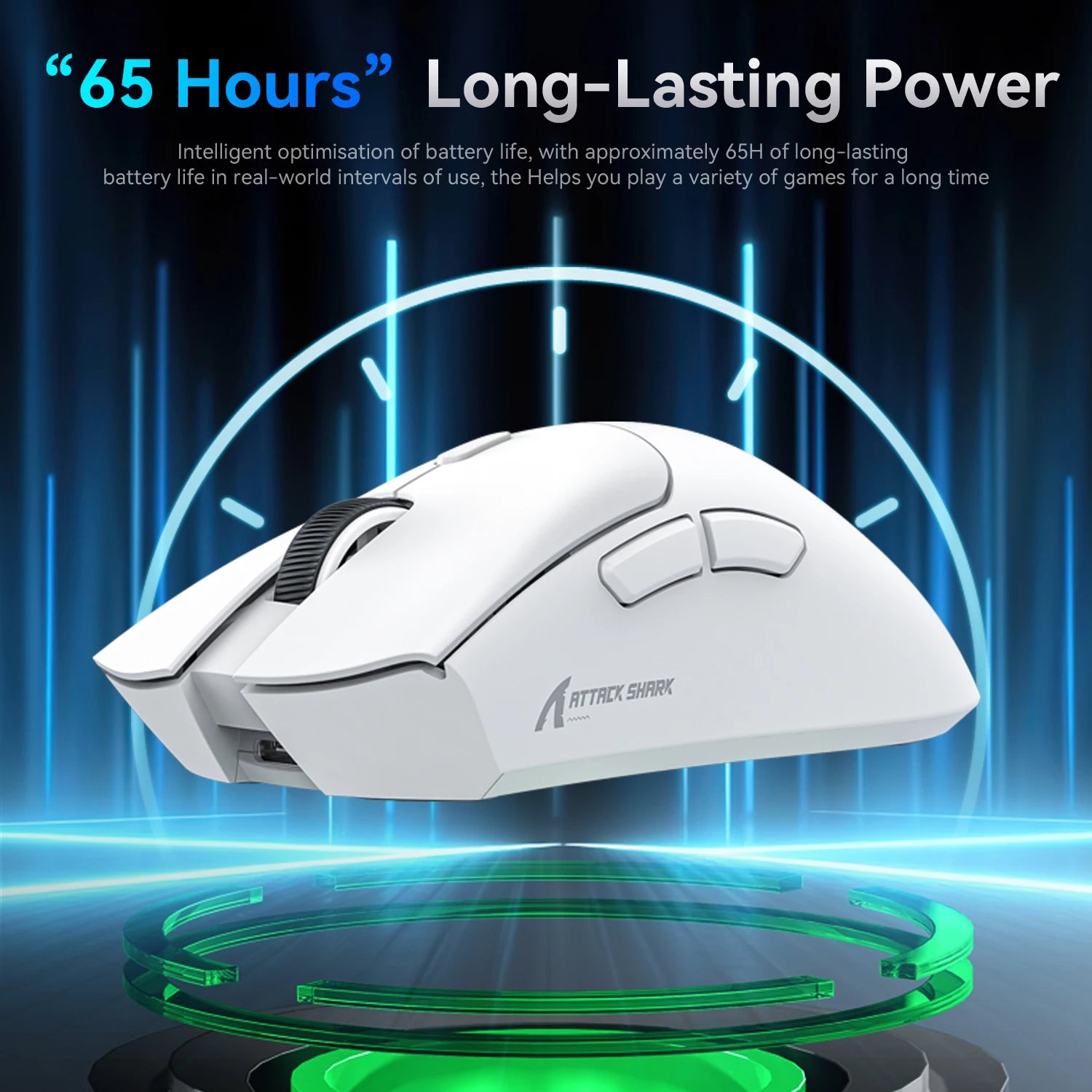 Attack Shark R1 Tri-Mode Wireless Gaming Mouse - 18000 DPI PAW3311 Sensor, 59g Ultra-Light, 1000Hz Polling Rate, Rechargeable RGB Mouse for PC & Laptop