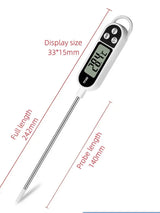 Digital Food Thermometer with Stainless Steel Probe – Instant Read Kitchen & BBQ Temperature Gauge