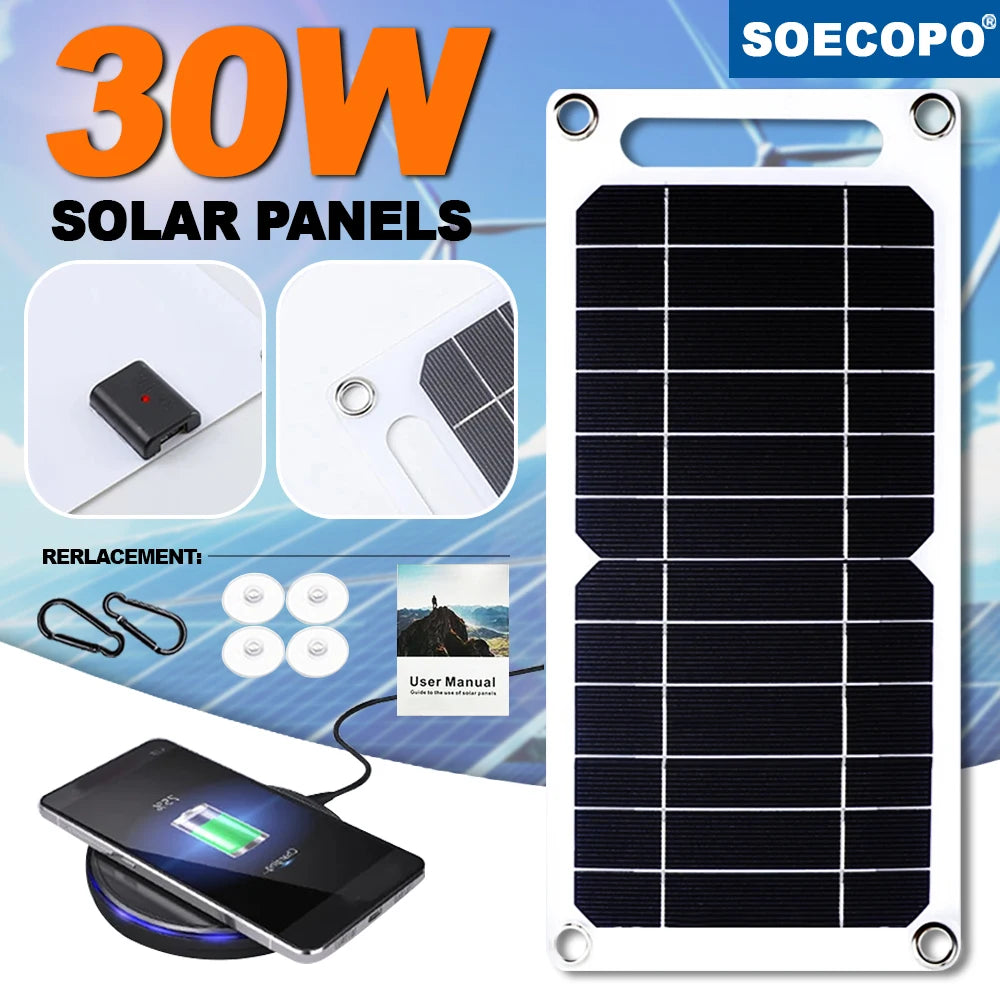Portable USB Solar Panel Charger 5V – Compact Waterproof Solar Plate for Phone, Power Bank & Camping
