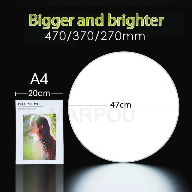 MARPOU Smart Ceiling Light LED - Dimmable Modern Ceiling Lamp with APP & Remote Control | 3 Size Options, 3000K-6500K Color Temperature, 20%-100% Brightness