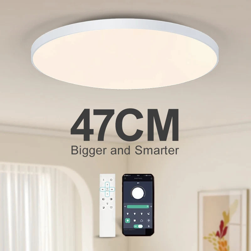 MARPOU Smart Ceiling Light LED - Dimmable Modern Ceiling Lamp with APP & Remote Control | 3 Size Options, 3000K-6500K Color Temperature, 20%-100% Brightness