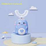 Kids U-Shaped Electric Toothbrush – 360° Sonic Rechargeable Silicone Toothbrush for Children