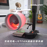 NIKOLATOY Creative Desktop USB Airplane Engine Turbo Jet Fan with Wireless Charging – 48-Hour Shippin