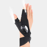 LED Half Finger Gloves for Men & Women – Waterproof Fingerless Flashlight Gloves for Night Fishing, Cycling & Outdoor Activities