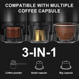 DENOKIN Portable Espresso Machine 3-in-1 | 20 Bar Pressure with Heating Function, Compatible with Ground Coffee & Capsules | USB-C Rechargeable for Travel, Camping & Home