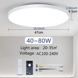 MARPOU Smart Ceiling Light LED - Dimmable Modern Ceiling Lamp with APP & Remote Control | 3 Size Options, 3000K-6500K Color Temperature, 20%-100% Brightness