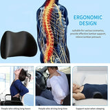 Memory Foam Seat Cushion & Lumbar Support Pillow – Breathable Office Chair Back & Seat Cushion