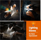 LED Half Finger Gloves for Men & Women – Waterproof Fingerless Flashlight Gloves for Night Fishing, Cycling & Outdoor Activities