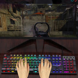 kebidumei 104-Key Mechanical Feel Wired Keyboard | 3-Color Backlit USB Gaming Keyboard with Floating Keycaps & Water-Resistant Design for Desktop/Laptop