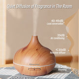 Wood Grain Ultrasonic Air Humidifier 500ml – 5-in-1 Essential Oil Diffuser with 7 LED Colors, Timer & Remote | HUMI Brand