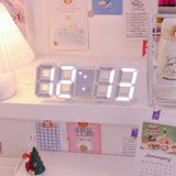 3D LED Digital Alarm Clock with Large Display | Wall or Desktop Clock with 3-Level Brightness Adjustable, Calendar & Snooze Function | Plug-in USB Powered