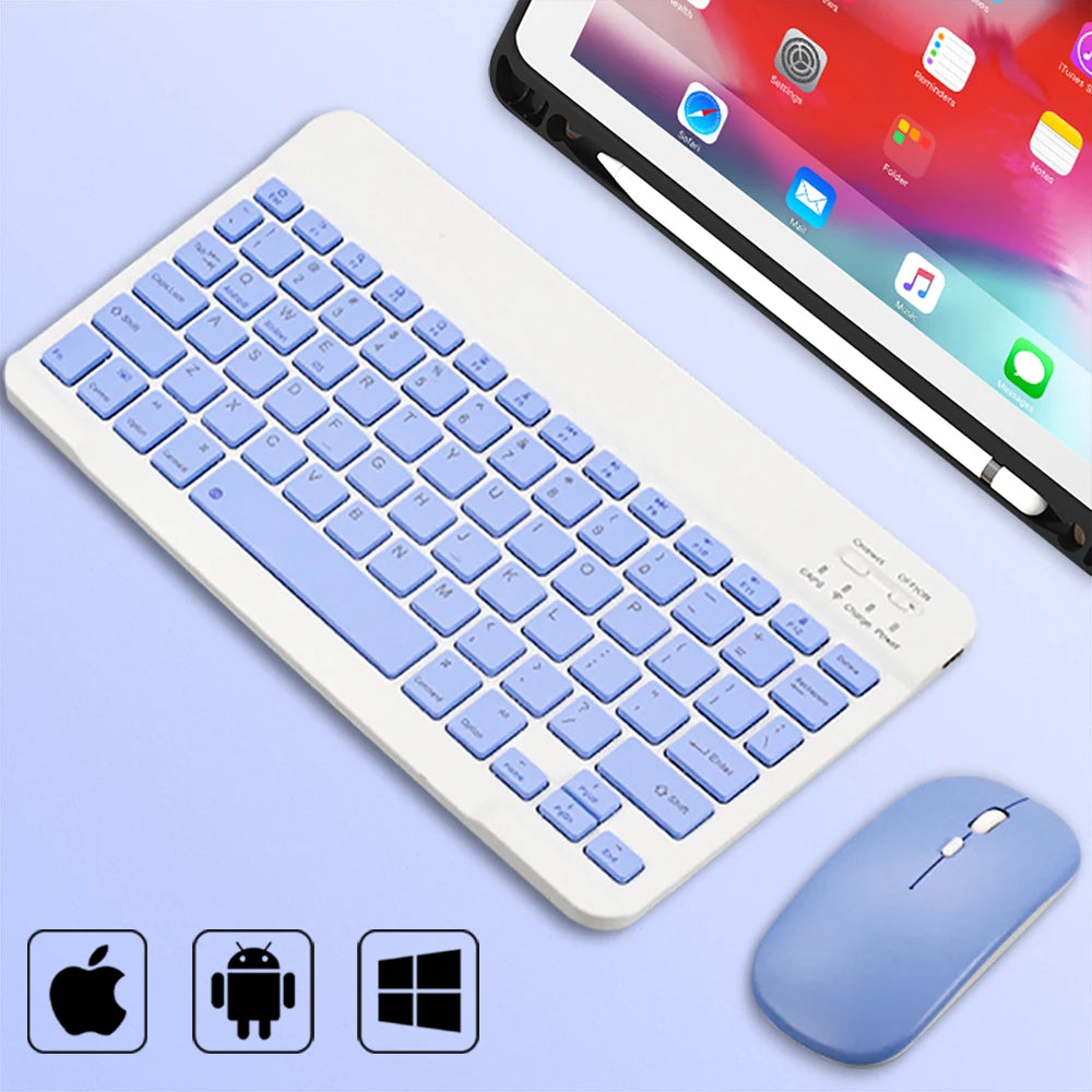 EMTRA Bluetooth Wireless Keyboard & Mouse Combo – Ultra-Slim Rechargeable Keyboard for iPad, Tablet & Laptop