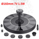 Solar Fountain Pump Kit with 6 Nozzles – 1W/1.5W/2.5W Garden Bird Bath Water Fountain