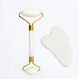 AYHle Natural Jade Roller & Gua Sha Set | Xiuyan Stone Facial Massager for Anti-Wrinkle, Lifting & Puffiness Reduction | Dual-Ended Roller & Scraper
