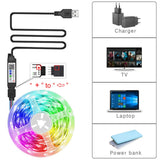 Mikenoon USB RGB LED Strip Lights - 5V 16 LEDs/m Color Changing Room Decoration with Remote | Smart App Control for Bedroom, Living Room & Gaming Setup