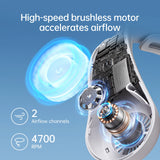 JISULIFE FA14X Portable Neck Fan - 5000mAh Wearable Bladeless Personal Fan with 5 Speeds | Hands-Free Cooling for Outdoor, Travel & Office | Grey/Black/Blue