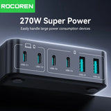 200W GaN Desktop Charging Station - 5-Port Fast Charger with PD 3.0, QC 4.0 & Huawei SuperCharge | Compatible with Laptop, Phone, Tablet & More